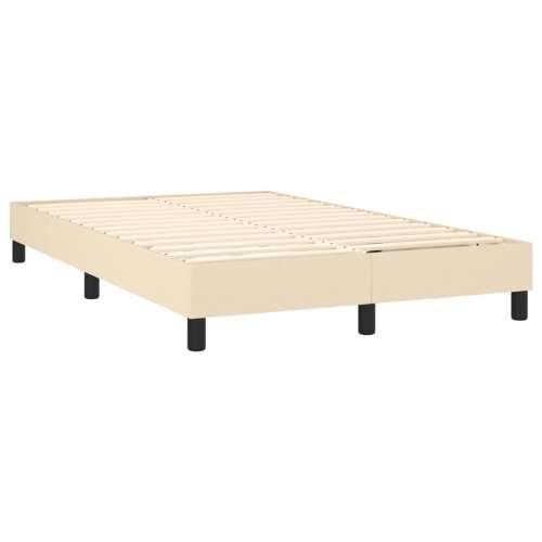 Krevet s oprugama i madracem LED krem 120 x 190 cm od tkanine - Krema 120 x 190 cm gumbi Cijena