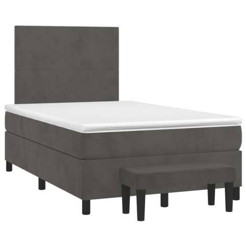 Krevet box spring s madracem tamnosivi 120 x 190 cm baršun - Tamno siva 120 x 190 cm Gladak dizajn Cijena