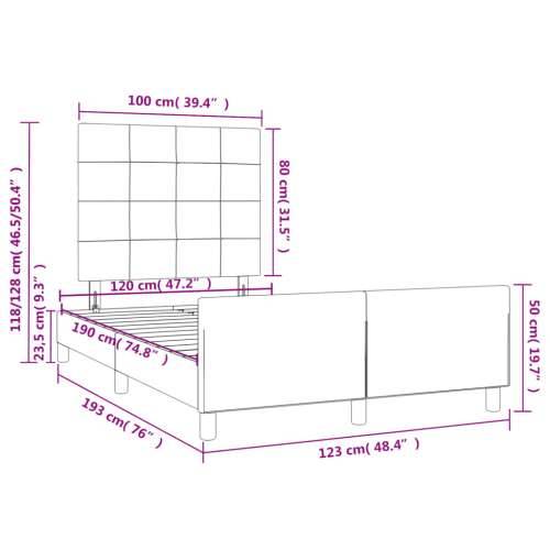 Okvir krevet bez madraca tamnosiva 120x190 cm od tkanine - Tamno siva 120 x 190 cm Blok s kvadratima Cijena
