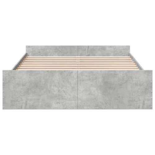 Okvir kreveta s ladicama siva boja betona 150 x 200 cm drveni Beton siva 150 x 200 cm Cijena