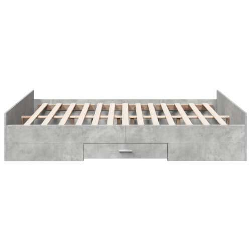 Okvir kreveta s ladicama siva boja betona 150 x 200 cm drveni Beton siva 150 x 200 cm Cijena