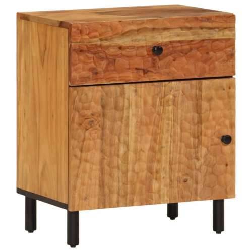 Noćni ormarić 50 x 33 x 60 cm od masivnog drva bagrema - Prirodna 1 Masivno bagremovo drvo Cijena