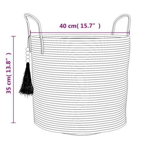 Košara za pohranu smeđe-bijela Ø 43 x 35 cm pamučna - Smeđa i bijela Cijena