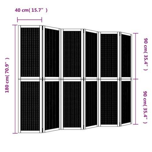 Paravan - Sobna pregrada s 6 panela smeđa od masivnog drva paulovnije - 40 x 180 cm 6 Cijena