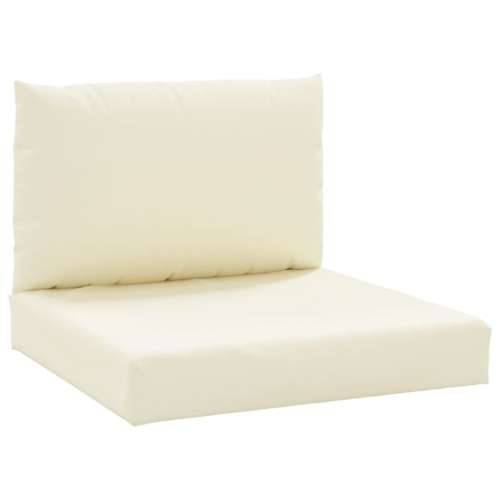 Jastuci za sofu od paleta 2 kom krem bijeli od tkanine Cijena