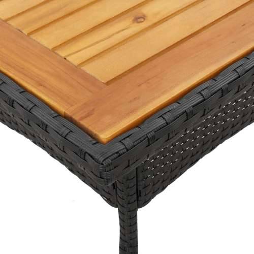 Vrtni stol s pločom od drva bagrema crni 80x80x75 cm poliratan - Crna 1 boja drva Cijena
