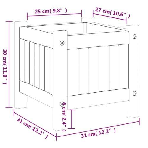 Vrtna sadilica s oblogom 31x31x30 cm od masivnog drva bagrema - 31 x 31 x 30 cm 1 Cijena