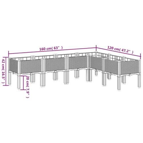 Vrtna sadilica s nogama crna 160 x 120 x 42 cm PP - Crna 160 x 120 x 42 cm 1 Cijena
