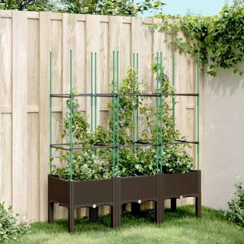 Vrtna sadilica s rešetkom smeđa 120 x 40 x 142,5 cm PP - Smeđa 120 x 40 x 142.5 cm 1 Cijena