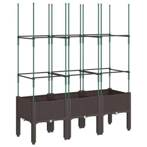 Vrtna sadilica s rešetkom smeđa 120 x 40 x 142,5 cm PP - Smeđa 120 x 40 x 142.5 cm 1 Cijena
