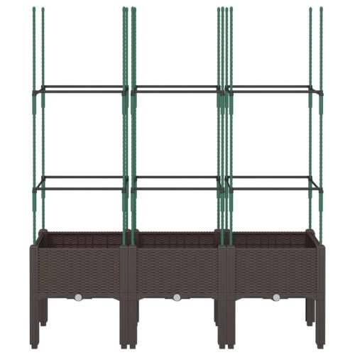 Vrtna sadilica s rešetkom smeđa 120 x 40 x 142,5 cm PP - Smeđa 120 x 40 x 142.5 cm 1 Cijena