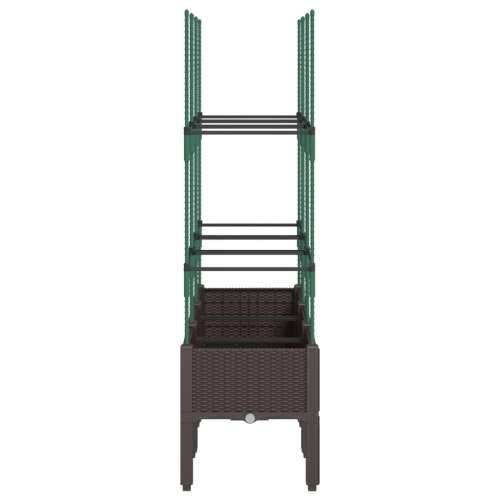Vrtna sadilica s rešetkom smeđa 120 x 40 x 142,5 cm PP - Smeđa 120 x 40 x 142.5 cm 1 Cijena