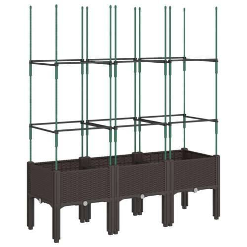 Vrtna sadilica s rešetkom smeđa 120 x 40 x 142,5 cm PP - Smeđa 120 x 40 x 142.5 cm 1 Cijena