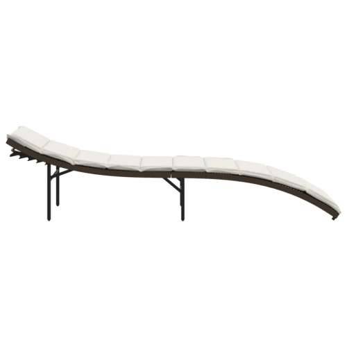 Ležaljka za sunčanje s jastukom smeđa 55x199x50 cm poliratan - Smeđa 1 Cijena
