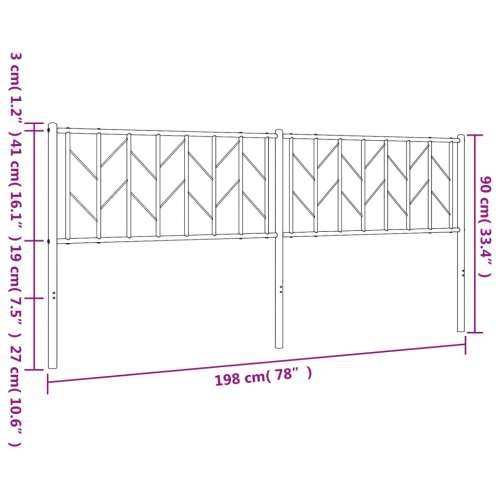 Metalno uzglavlje bijelo 193 cm - Bijela 193 cm 1 Cijena