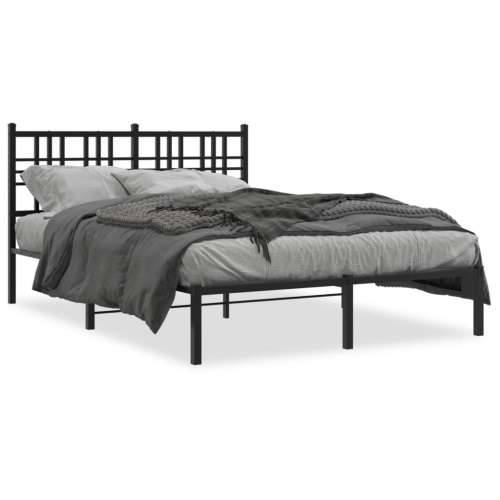 Metalni okvir za krevet s uzglavljem crni 140x200 cm - Crna 140 x 200 cm s uzglavljem Cijena