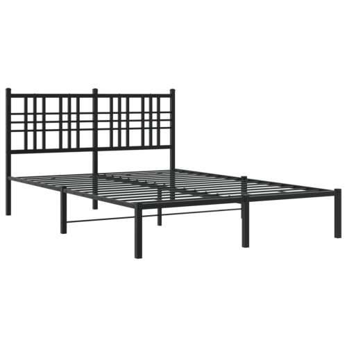 Metalni okvir za krevet s uzglavljem crni 140x200 cm - Crna 140 x 200 cm s uzglavljem Cijena
