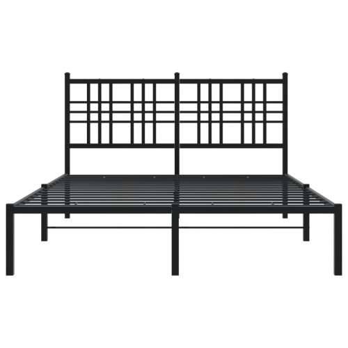 Metalni okvir za krevet s uzglavljem crni 140x200 cm - Crna 140 x 200 cm s uzglavljem Cijena