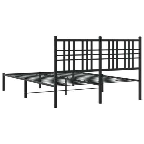 Metalni okvir za krevet s uzglavljem crni 140x200 cm - Crna 140 x 200 cm s uzglavljem Cijena