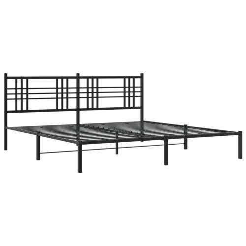 Metalni okvir za krevet s uzglavljem crni 200x200 cm - Crna 200 x 200 cm s uzglavljem Cijena
