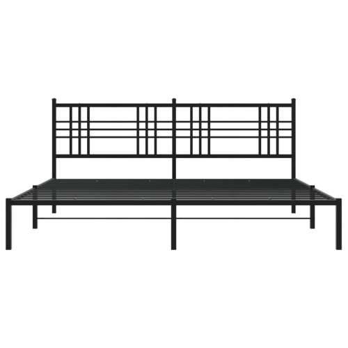 Metalni okvir za krevet s uzglavljem crni 200x200 cm - Crna 200 x 200 cm s uzglavljem Cijena