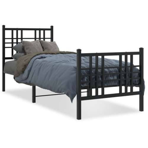 Metalni okvir kreveta uzglavlje i podnožje crni 80x200 cm Crna 80 x 200 cm s uzglavljem i podnožjem Cijena