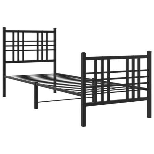 Metalni okvir kreveta uzglavlje i podnožje crni 80x200 cm Crna 80 x 200 cm s uzglavljem i podnožjem Cijena