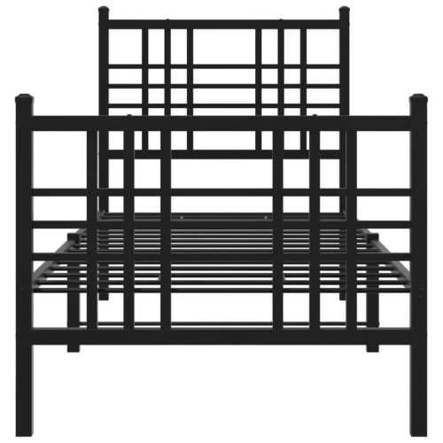 Metalni okvir kreveta uzglavlje i podnožje crni 80x200 cm Crna 80 x 200 cm s uzglavljem i podnožjem Cijena