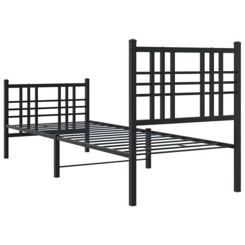 Metalni okvir kreveta uzglavlje i podnožje crni 80x200 cm Crna 80 x 200 cm s uzglavljem i podnožjem Cijena
