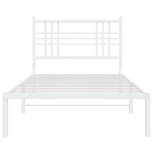 Metalni okvir za krevet s uzglavljem bijeli 90 x 190 cm - Bijela 90 x 190 cm s uzglavljem Cijena