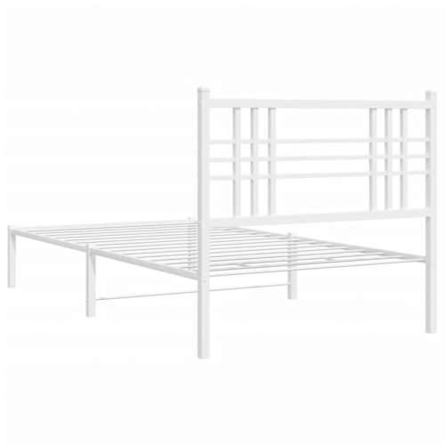 Metalni okvir za krevet s uzglavljem bijeli 90 x 190 cm - Bijela 90 x 190 cm s uzglavljem Cijena