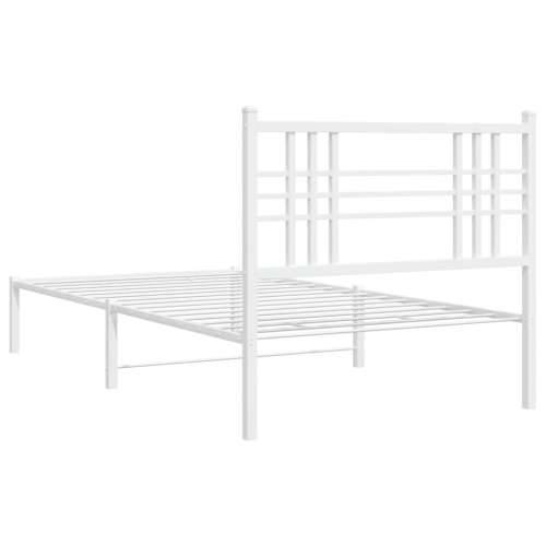 Metalni okvir za krevet s uzglavljem bijeli 100x190 cm - Bijela 100 x 190 cm s uzglavljem Cijena