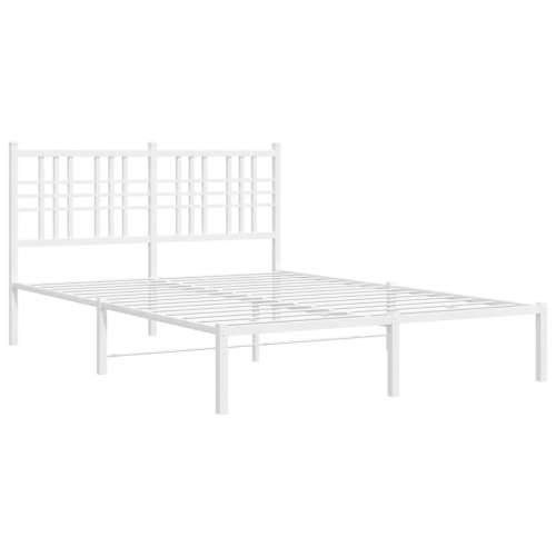 Metalni okvir za krevet s uzglavljem bijeli 120x200 cm Bijela 120 x 200 cm s uzglavljem Cijena