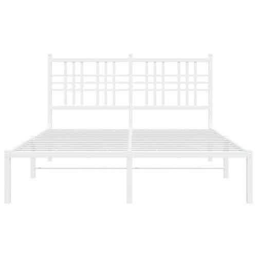 Metalni okvir za krevet s uzglavljem bijeli 120x200 cm Bijela 120 x 200 cm s uzglavljem Cijena
