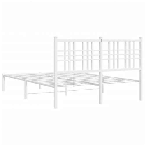 Metalni okvir za krevet s uzglavljem bijeli 120x200 cm Bijela 120 x 200 cm s uzglavljem Cijena