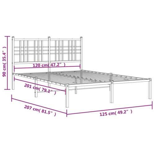 Metalni okvir za krevet s uzglavljem bijeli 120x200 cm Bijela 120 x 200 cm s uzglavljem Cijena