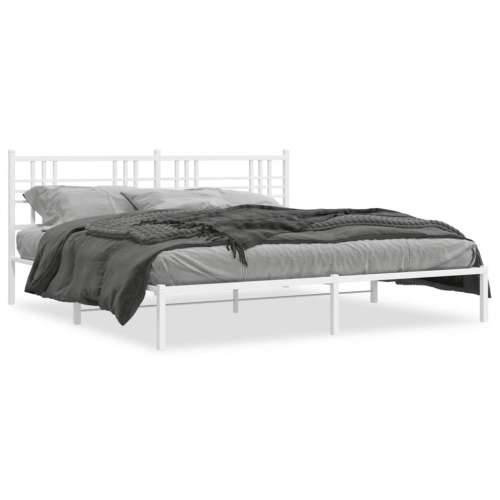 Metalni okvir za krevet s uzglavljem bijeli 183x213 cm - Bijela 183 x 213 cm s uzglavljem Cijena