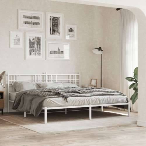 Metalni okvir za krevet s uzglavljem bijeli 183x213 cm - Bijela 183 x 213 cm s uzglavljem Cijena