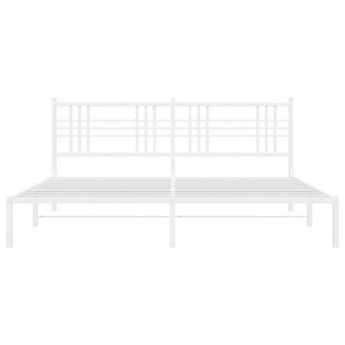 Metalni okvir za krevet s uzglavljem bijeli 183x213 cm - Bijela 183 x 213 cm s uzglavljem Cijena