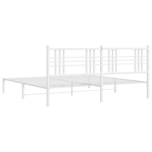 Metalni okvir za krevet s uzglavljem bijeli 183x213 cm - Bijela 183 x 213 cm s uzglavljem Cijena
