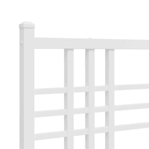 Metalni okvir za krevet s uzglavljem bijeli 183x213 cm - Bijela 183 x 213 cm s uzglavljem Cijena