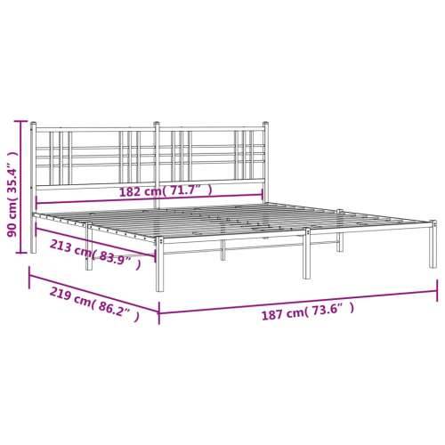Metalni okvir za krevet s uzglavljem bijeli 183x213 cm - Bijela 183 x 213 cm s uzglavljem Cijena