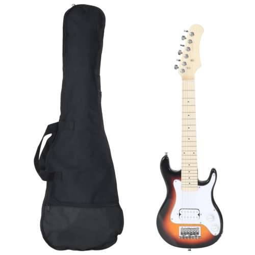 Električna gitara za djecu s torbom smeđe-bijele 3/4 30 ”