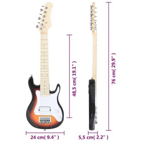 Električna gitara za djecu s torbom smeđe-bijele 3/4 30 ” Cijena