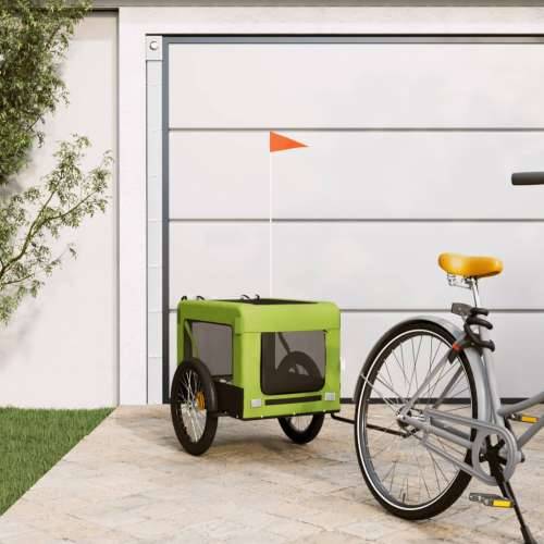 Prikolica za bicikl za ljubimce zeleno-crna tkanina i željezo