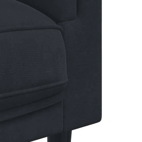 3-dijelni set sofa s jastucima crni baršunasti Cijena