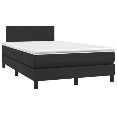 Krevet s oprugama i madracem crni 120x190 cm od umjetne kože - Crna 120 x 190 cm Gladak dizajn Cijena