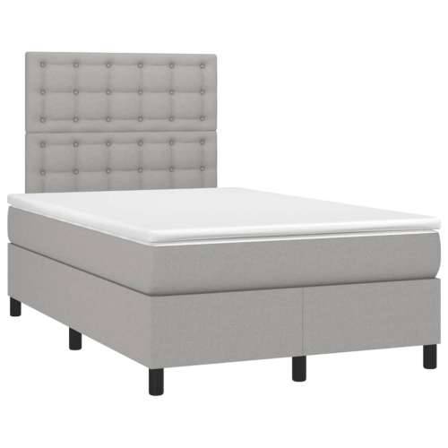 Krevet s oprugama i madracem svjetlosivi 120x190 cm od tkanine - Svjetlosiva 120 x 190 cm gumbi Cijena