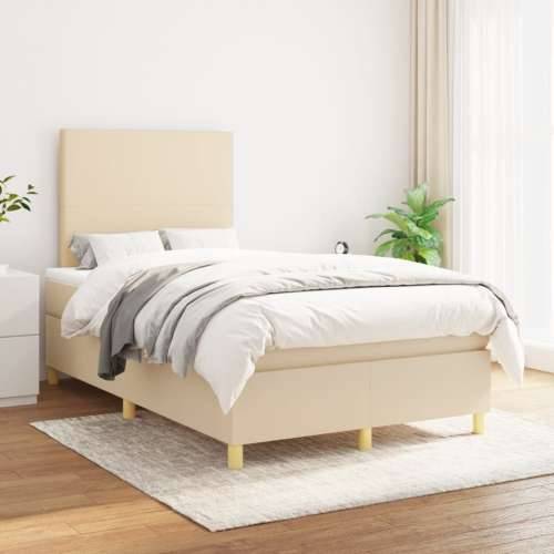 Krevet box spring s madracem krem 120 x 190 cm od tkanine - Krema 120 x 190 cm Gladak dizajn Cijena