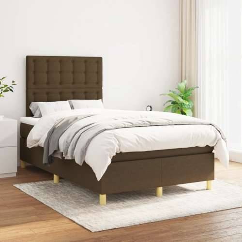 Krevet box spring s madracem tamnosmeđi 120 x 190 cm od tkanine - Tamno smeđa 120 x 190 cm gumbi Cijena